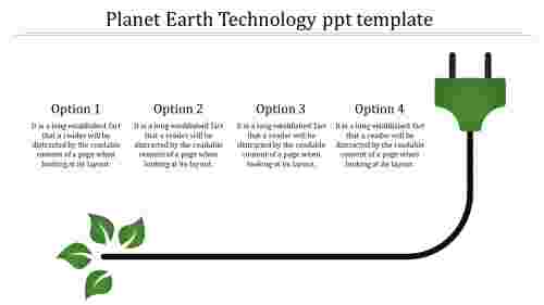 timeline template ppt-PlanetEarth Technology ppt template